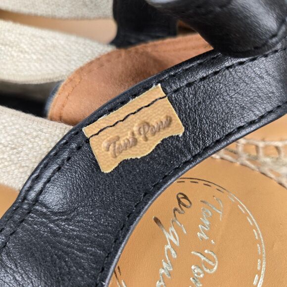 Toni Pons Teidi-P Balck Tan Espadrille Wedge Sandals Sz 41 US 10 Open Toe - Picture 11 of 14